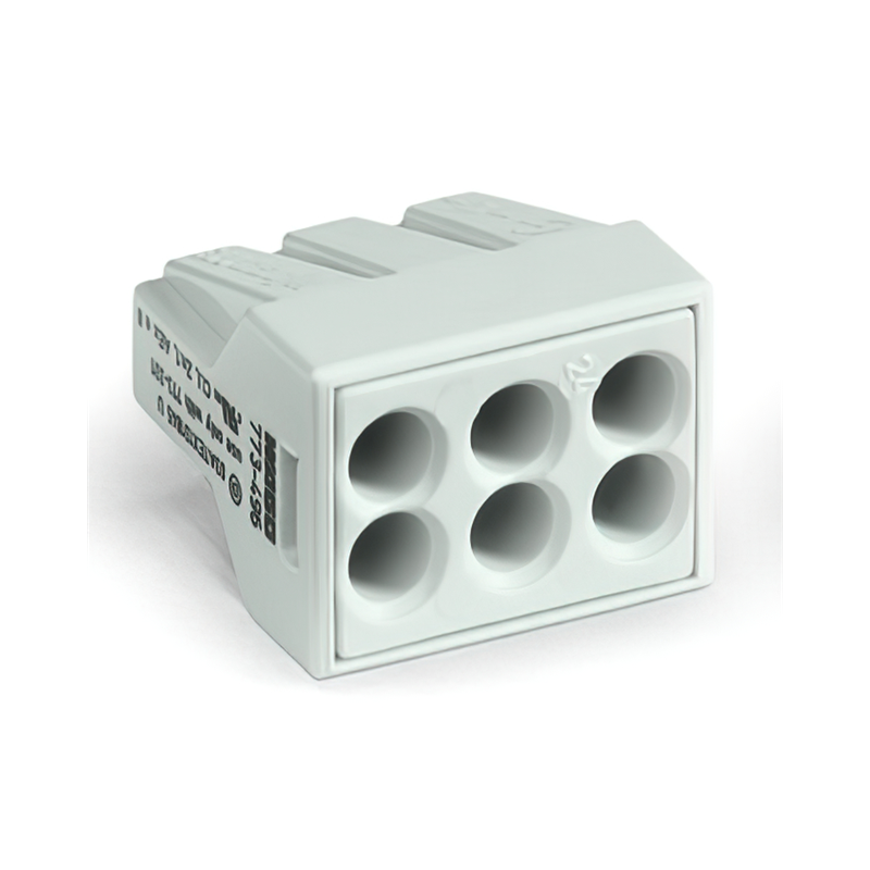 1 pcs : 773-496 - PUSH WIRE CONNECTOR 6-CONDUCTOR