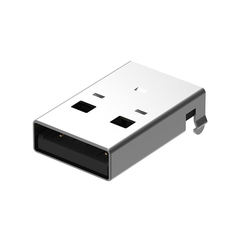 1 pcs : USB1061-GF-L-A - USB A PLUG, SMT, R/A, GF, WITH K