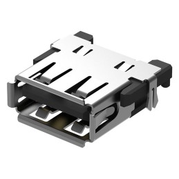 1 pcs : USB1055-GF-L-A - USB A SKT, MID TOP SMT, R/A, GF,