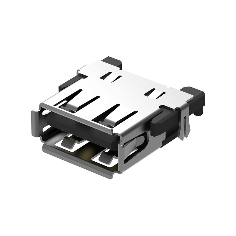 1 pcs : USB1055-GF-L-A - USB A SKT, MID TOP SMT, R/A, GF,