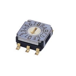 2 pcs - NIDEC COPAL ELECTRONICS GMBH SA-7000, 16 Position, BCH Rotary Switch, 100 mA, Gull Wing