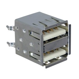 1 pcs : KUSBVX-AS2N-W-1 - CONN RCPT USB2.0 TYPEA 4POS DUAL
