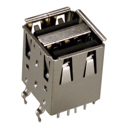 1 pcs : KUSBVX-AS2N-B-1 - CONN RCPT USB2.0 TYPEA 4POS DUAL