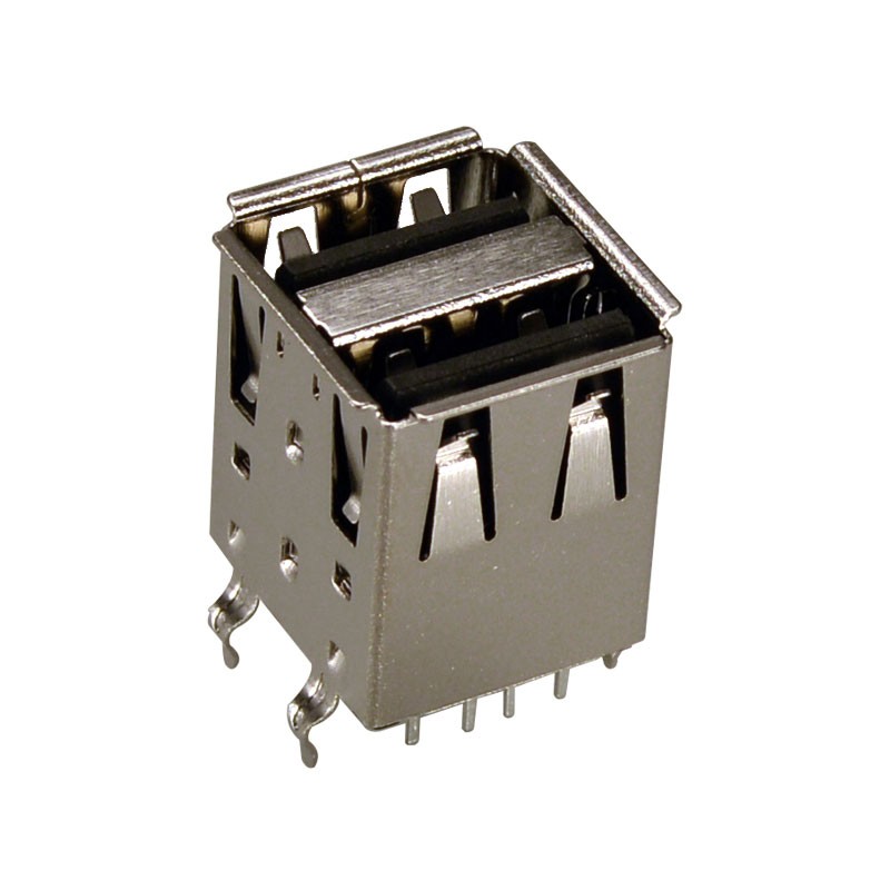 1 pcs : KUSBVX-AS2N-B-1 - CONN RCPT USB2.0 TYPEA 4POS DUAL