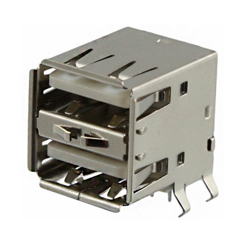 1 pcs : USB-A2HSW6 - CONN RCPT TYPEA STACKED 8POS R/A