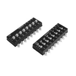 2 pcs - Omron 1 Way Surface Mount DIP Switch SPST, Flat Actuator, IP40