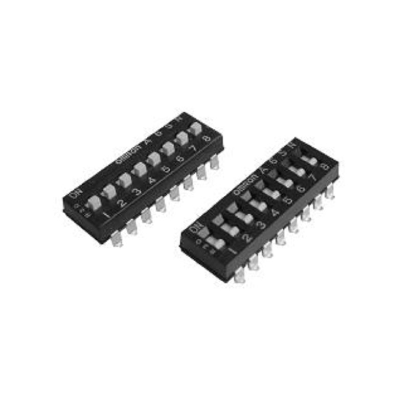 2 pcs - Omron 1 Way Surface Mount DIP Switch SPST, Flat Actuator, IP40