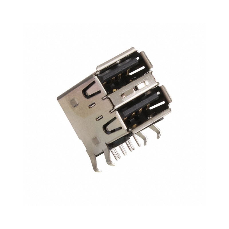 1 pcs : KUSBX-AS2N-B - CONN RCPT STACKED USB TYPE A R/A