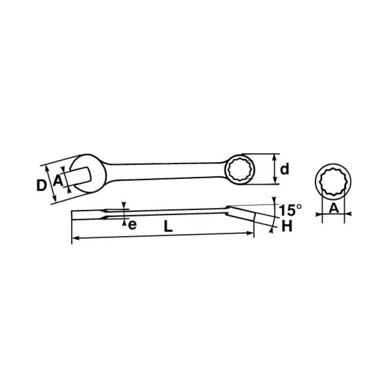 1 pcs - SAM Combination Spanner, 18mm, Metric, Height Safe, Double Ended, 213 mm Overall