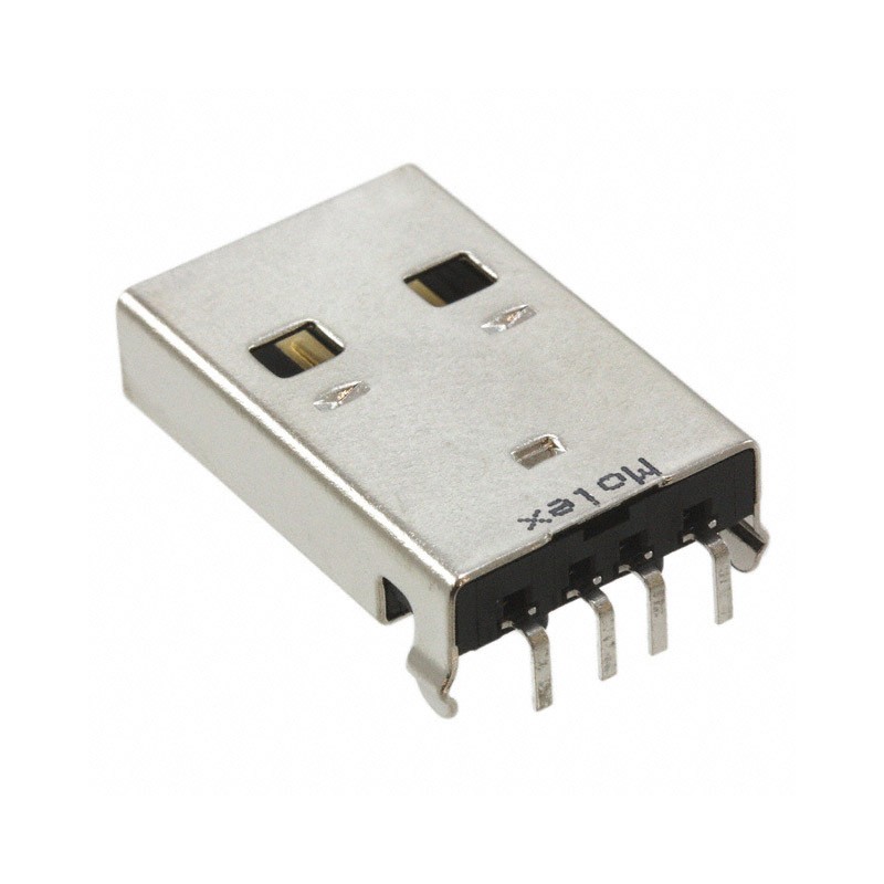 1 pcs : 0480370001 - CONN PLUG USB2.0 TYPEA 4POS R/A