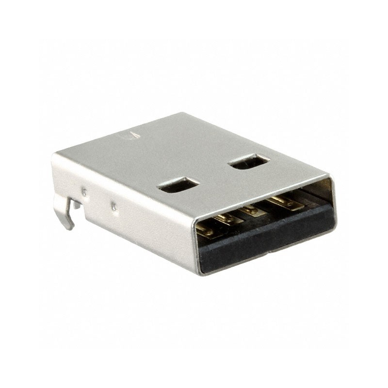 1 pcs : USB-AM-S-F-B-TH - CONN PLUG USB2.0 TYPEA 4POS R/A