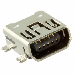 1 pcs : MUSB-05-F-AB-SM-A-K-TR - CONN RCPT USB2.0 MINI AB SMD R/A