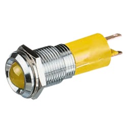 1 pcs - CML Innovative Technologies Yellow Panel Mount Indicator, 24V, 14mm Mounting Hole Size, Solder Tab Termination, IP67