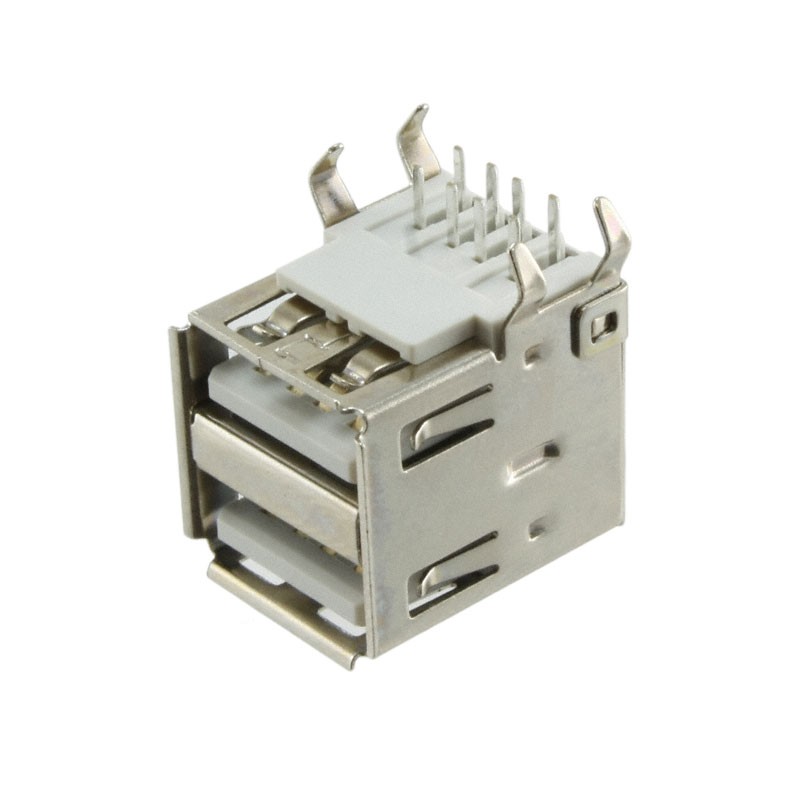 1 pcs : 61400826021 - CONN RCPT USB2.0 TYPEA STACK R/A