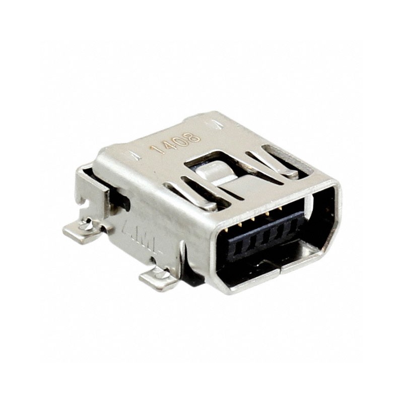 1 pcs : 1734328-2 - CONN RCPT USB2.0 MINI AB SMD R/A