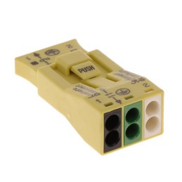 1 pcs : 873-953/VE00-0500 - PUSHWIRE SPLICE 3POS YELLOW GRND