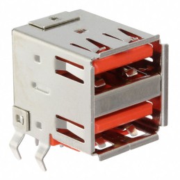 1 pcs : USBR-A-D-F-O-TH - CONN RCPT USB2.0 TYPEA 8POS R/A