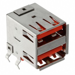 1 pcs : USBR-A-D-S-O-TH - CONN RCPT USB2.0 TYPEA 8POS R/A