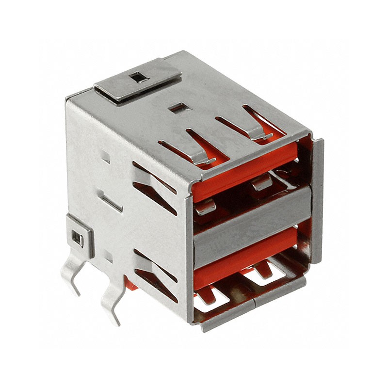 1 pcs : USBR-A-D-S-O-TH - CONN RCPT USB2.0 TYPEA 8POS R/A