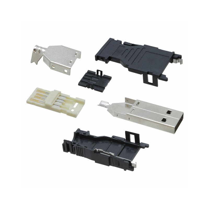 1 pcs : 2040305-1 - CONN PLUG USB2.0 TYPEA 4POS SLD