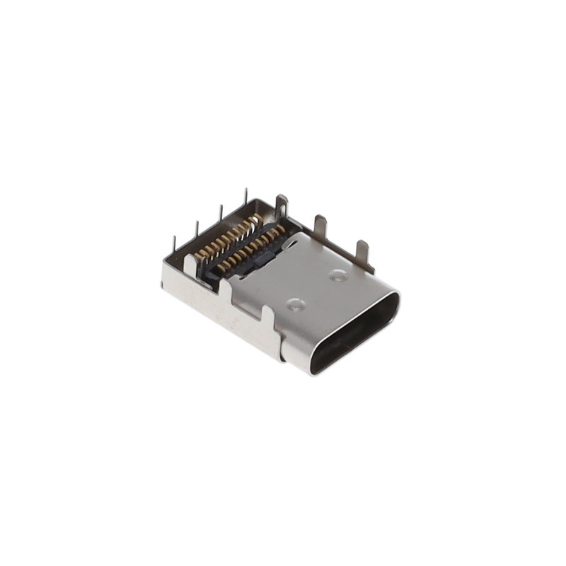1 pcs : KUSBX-SMT-CS4-B30TR - USB TYPE C, SMT PINS, TH SHIELD