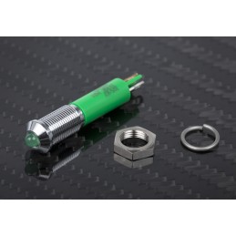 1 pcs - RS PRO Green Panel Mount Indicator, 24V dc, 6mm Mounting Hole Size, Solder Tab Termination