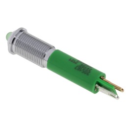 1 pcs - RS PRO Green Panel Mount Indicator, 24V dc, 6mm Mounting Hole Size, Solder Tab Termination