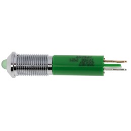 1 pcs - RS PRO Green Panel Mount Indicator, 24V dc, 6mm Mounting Hole Size, Solder Tab Termination