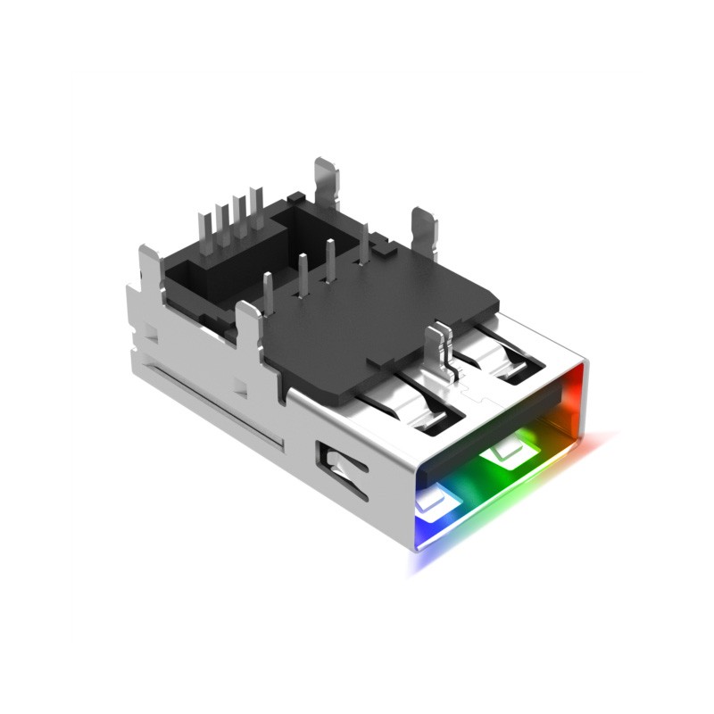 1 pcs : 54-00266 - CONN RCPT USB2.0 TYPEA RGB LED