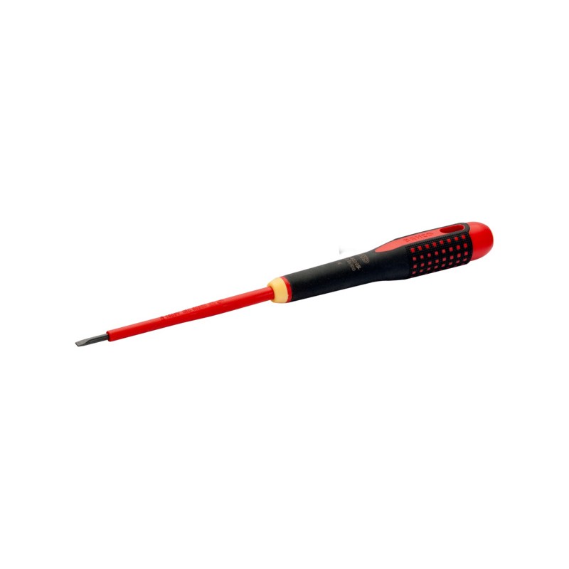 1 pcs - Bahco Slotted Insulated Screwdriver, 0.5 - 1.2 mm Tip, VDE/1000V