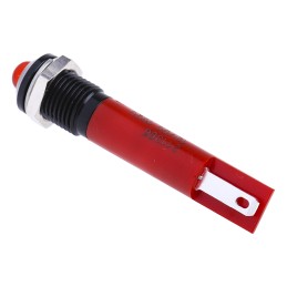 1 pcs - RS PRO Red Panel Mount Indicator, 12V dc, 8mm Mounting Hole Size, Solder Tab Termination