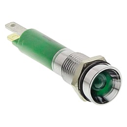 1 pcs - CML Innovative Technologies Green Panel Mount Indicator, 24V, 8mm Mounting Hole Size, Solder Tab Termination, IP67