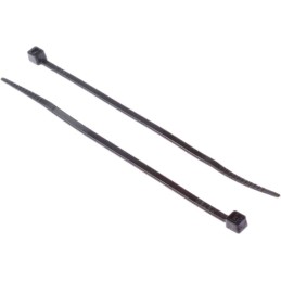 1 Bag of 100 - RS PRO Cable Tie, 100mm x 2.5 mm, Black Nylon, Pk-100