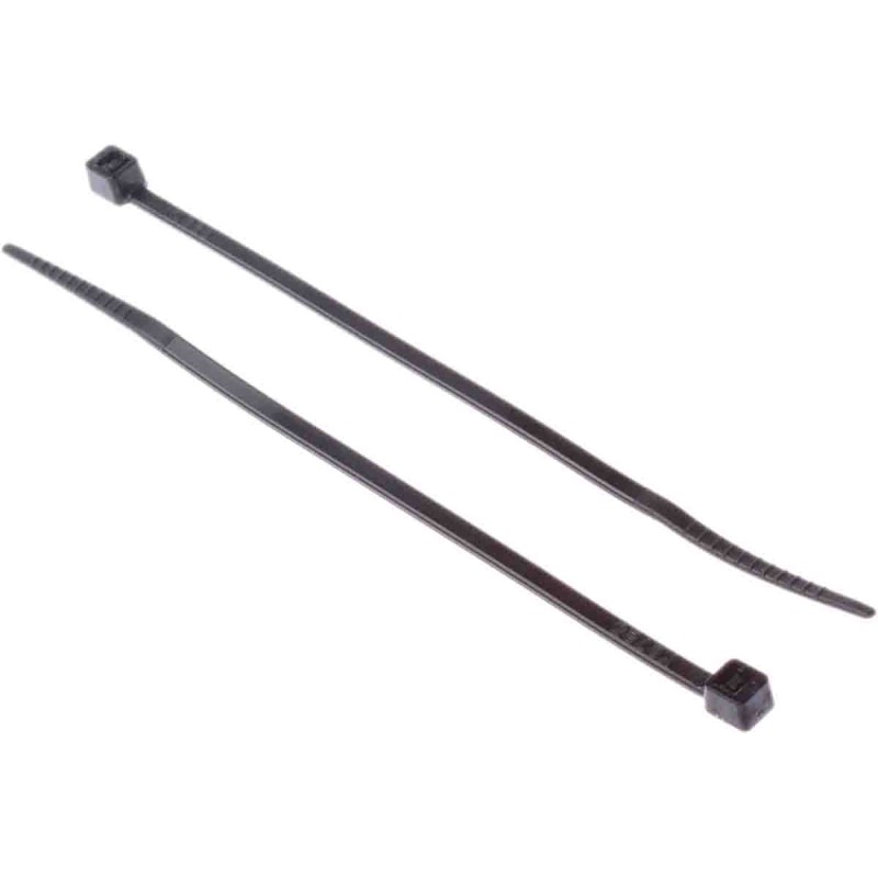 1 Bag of 100 - RS PRO Cable Tie, 100mm x 2.5 mm, Black Nylon, Pk-100