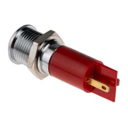 1 pcs - RS PRO Red Panel Mount Indicator, 230V ac, 14mm Mounting Hole Size, IP67