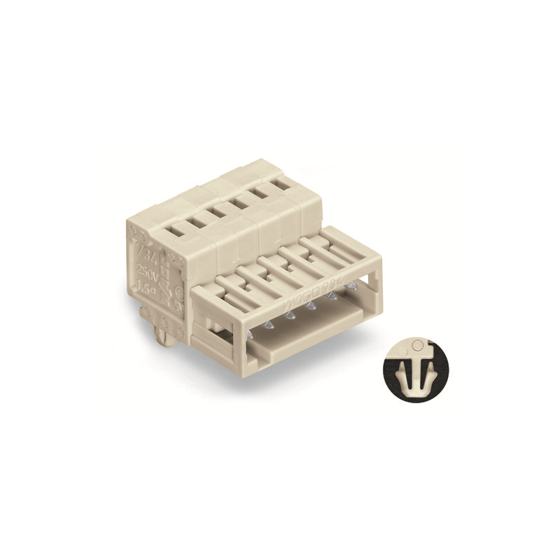 1 pcs : 734-306/018-000 - 1-CONDUCTOR MALE CONNECTOR 100%