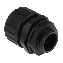 5 pcs - Adaptaflex Straight, Conduit Fitting, 21mm Nominal Size, M20, Nylon 66, Black