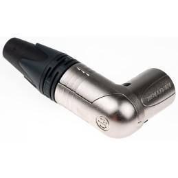 1 pcs - Neutrik Cable Mount XLR Connector, Right Angle, Male, 50 V ac, 3 Way, Silver over Nickel Plating