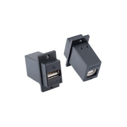 1 pcs : ECF504B-UBA - CPLR PNL MNT USB B/A BLK
