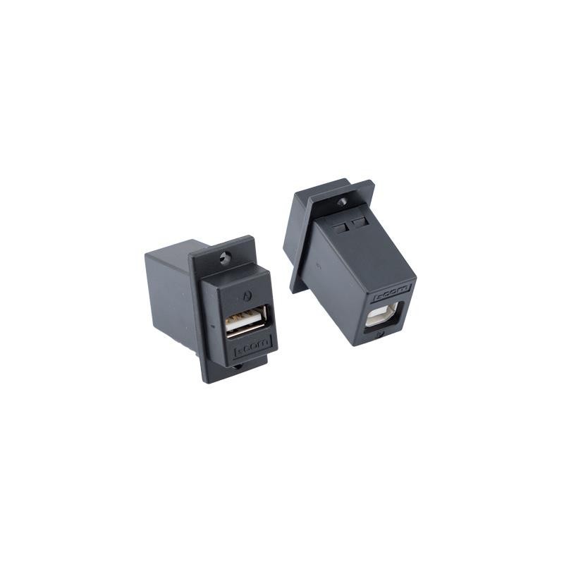 1 pcs : ECF504B-UBA - CPLR PNL MNT USB B/A BLK