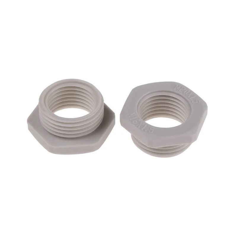 1 Bag of 25 - RS PRO Cable Gland Adaptor, M20 Exterior Thread, M16 Interior Thread, Nylon 66