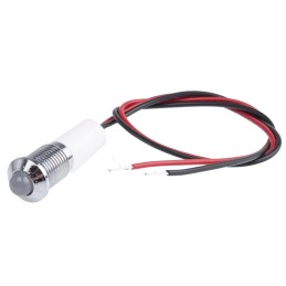 1 pcs - RS PRO White Panel Mount Indicator, 110V ac, 8mm Mounting Hole Size, Lead Wires Termination, IP67