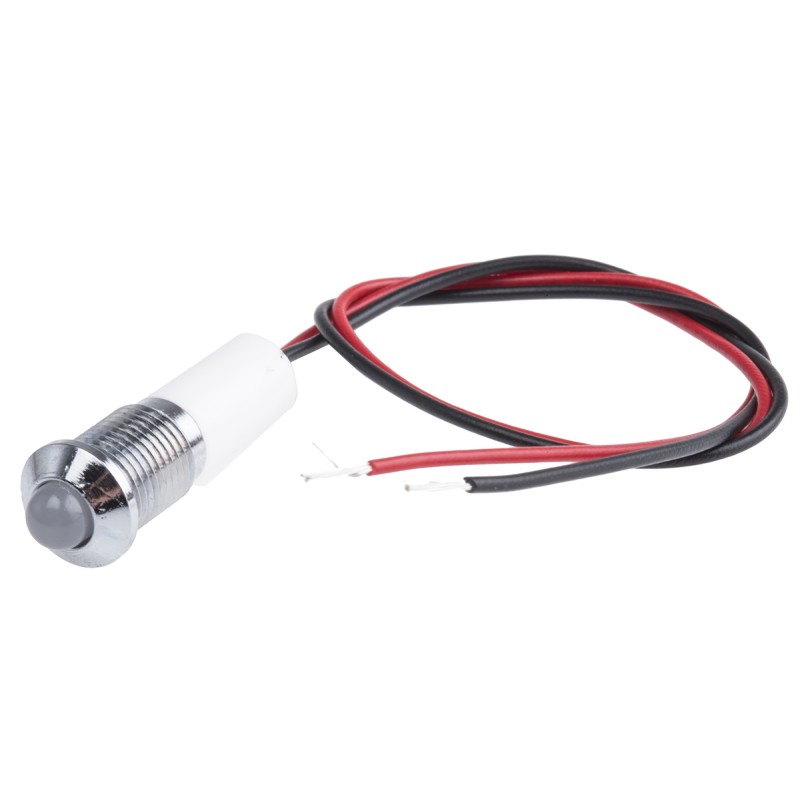 1 pcs - RS PRO White Panel Mount Indicator, 110V ac, 8mm Mounting Hole Size, Lead Wires Termination, IP67