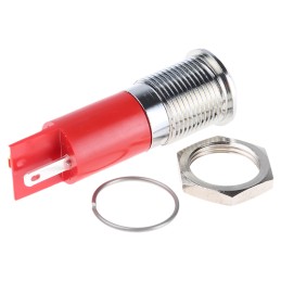 1 pcs - RS PRO Red Panel Mount Indicator, 2V dc, 14mm Mounting Hole Size, Solder Tab Termination