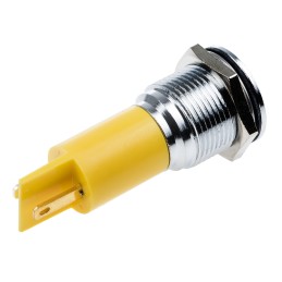 1 pcs - RS PRO Yellow Panel Mount Indicator, 12V ac/dc, 16mm Mounting Hole Size, Solder Tab Termination