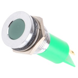 1 pcs - RS PRO Green Panel Mount Indicator, 16mm Mounting Hole Size, Solder Tab Termination