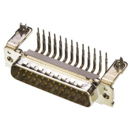 1 pcs - TE Connectivity Amplimite HD-20 25 Way Right Angle Through Hole D-sub Connector Plug, 2.76mm Pitch