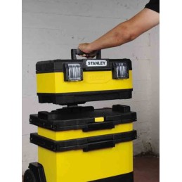 1 pcs - Stanley Tools Rolling Workshop Plastic Tool Box, with 2 Wheels, 570 x 410 x 570mm