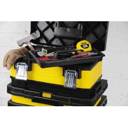 1 pcs - Stanley Tools Rolling Workshop Plastic Tool Box, with 2 Wheels, 570 x 410 x 570mm