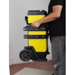 1 pcs - Stanley Tools Rolling Workshop Plastic Tool Box, with 2 Wheels, 570 x 410 x 570mm